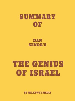 cover image of Summary of Dan Senor's the Genius of Israel